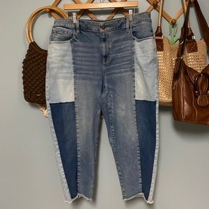 Lane Bryant Sz.18 Patchwork Capris Jeans